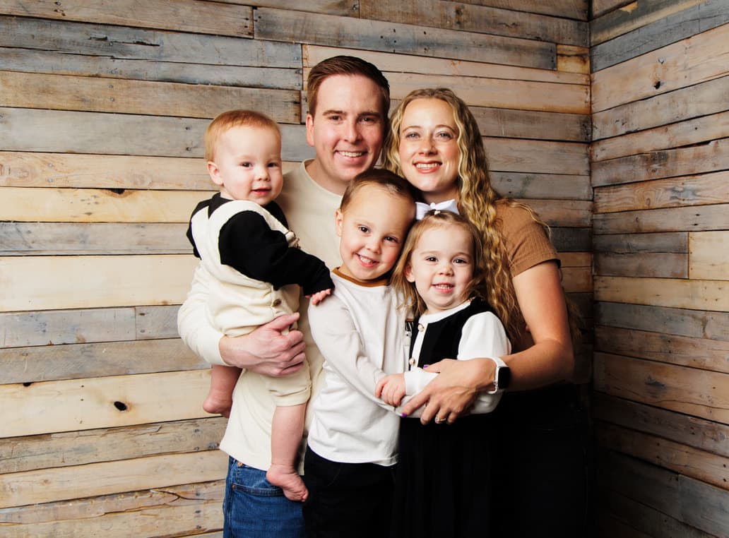 Peter with his wife and their three children
